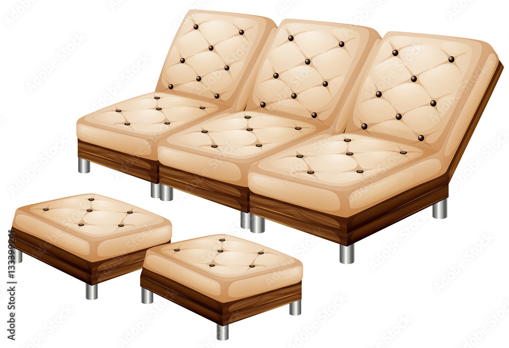 Sofa with leg stool