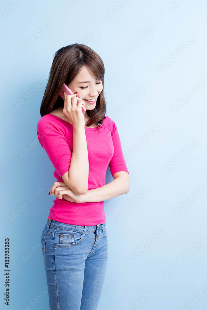 beauty woman talk on phone