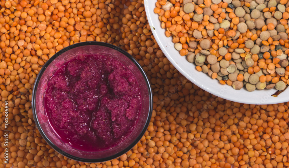 Lentil on a platter, and to hell with beet juice.