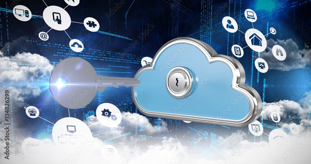 Composite image of cloud computing icons 3d