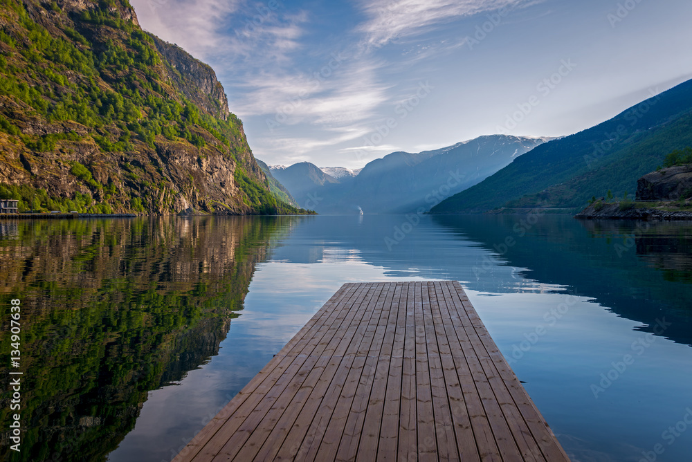 Aurland fjord in Norway