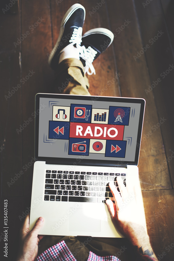 广播音乐收听节奏信号概念