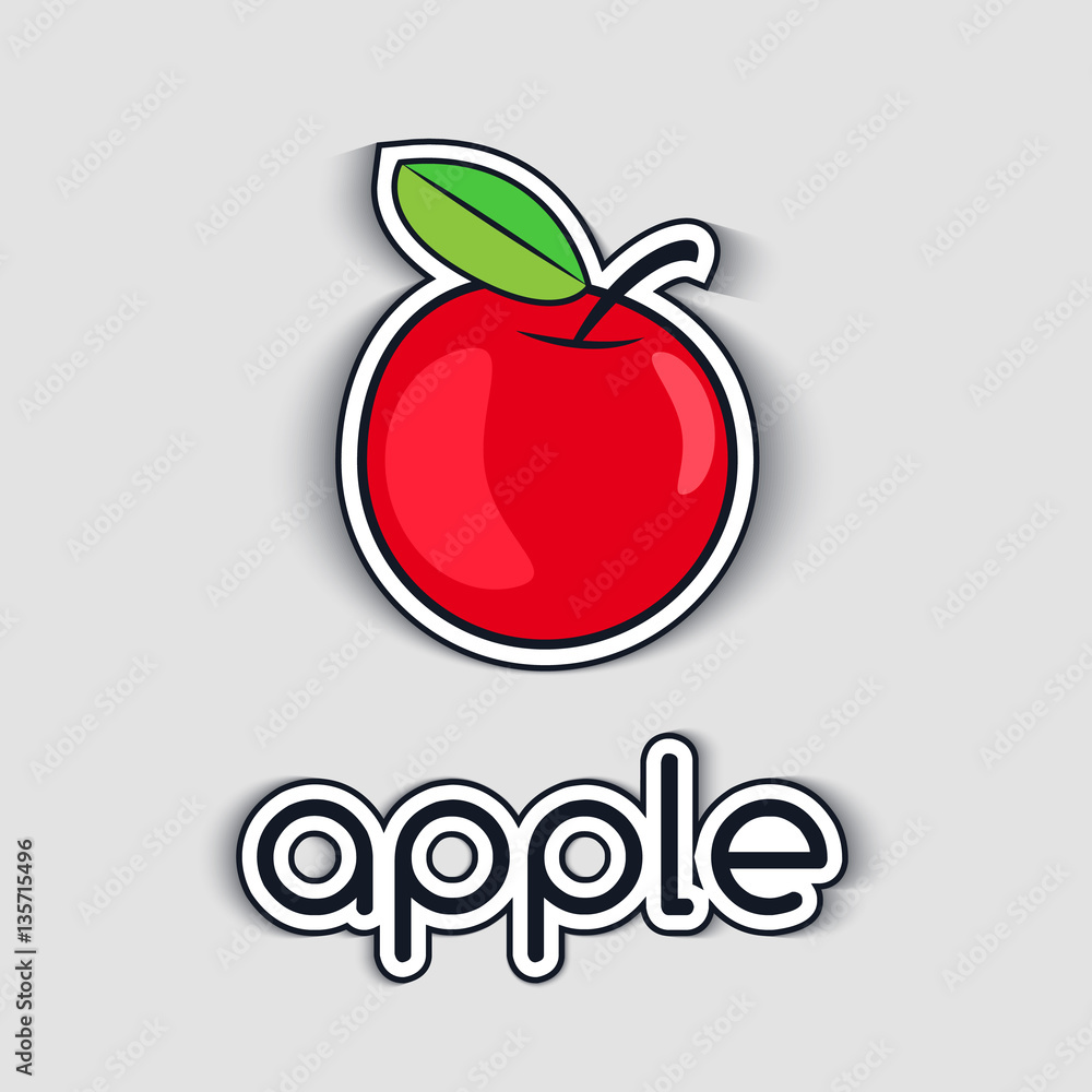 Apple red icon symbol on white background