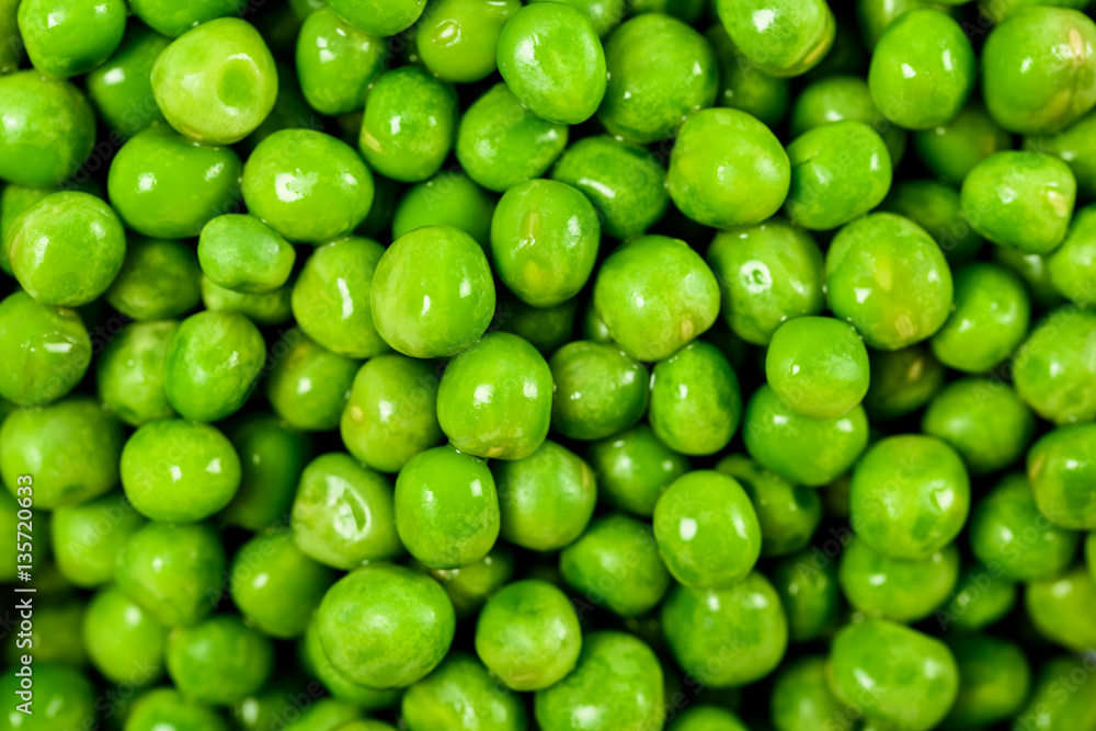 Pile Of Fresh Green Peas Top View