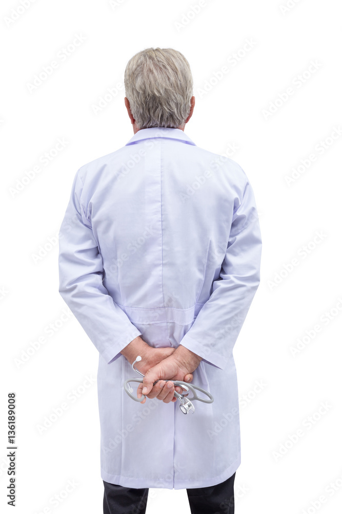 Senior doctor isolated on white background with clipping path