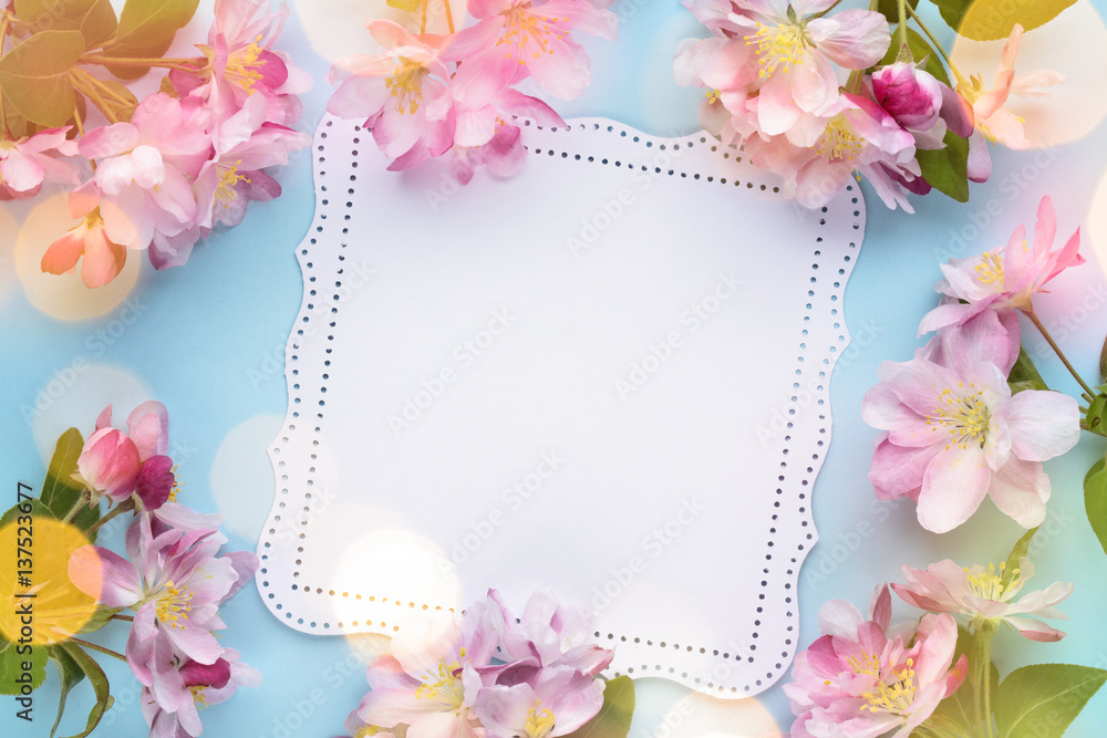 Spring flower with card