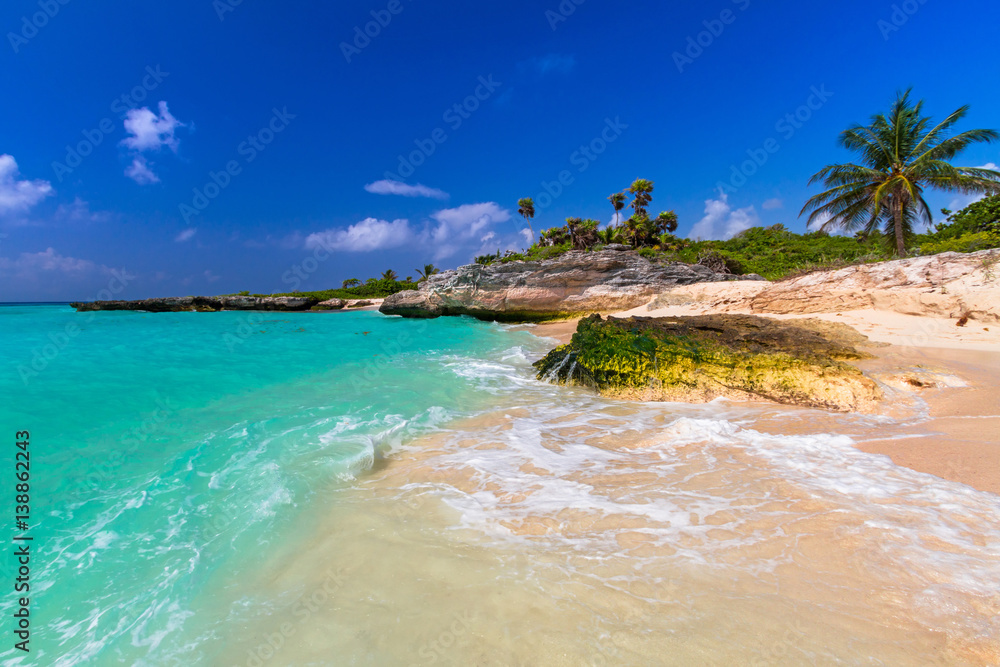 墨西哥卡门港加勒比海海滩