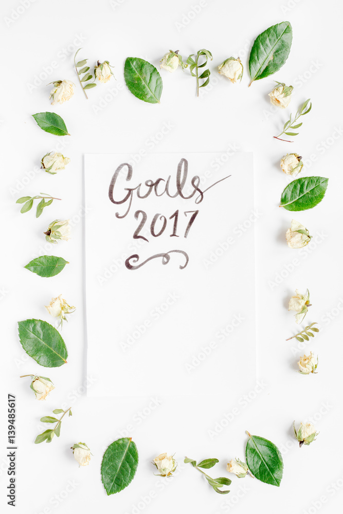 calligraphy floral pattern top view mock up - Goals 2017