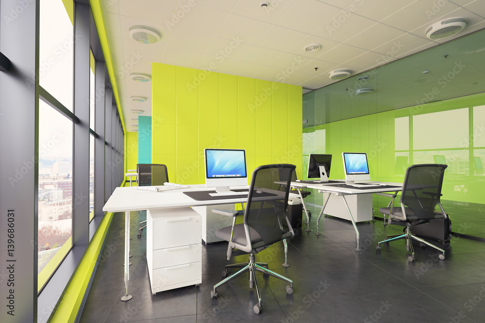 Computer office interior