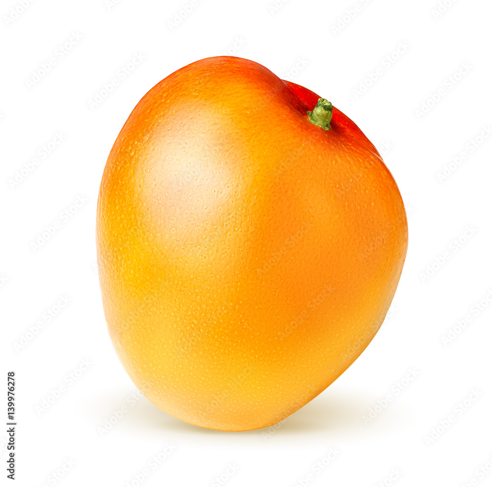 Isolated organic mango. Mango fruit isolated on white background with clipping path