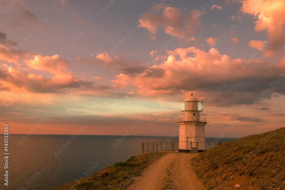 Evening Landscape with Lighthouse