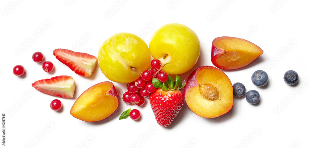 composition of various fruits and berries