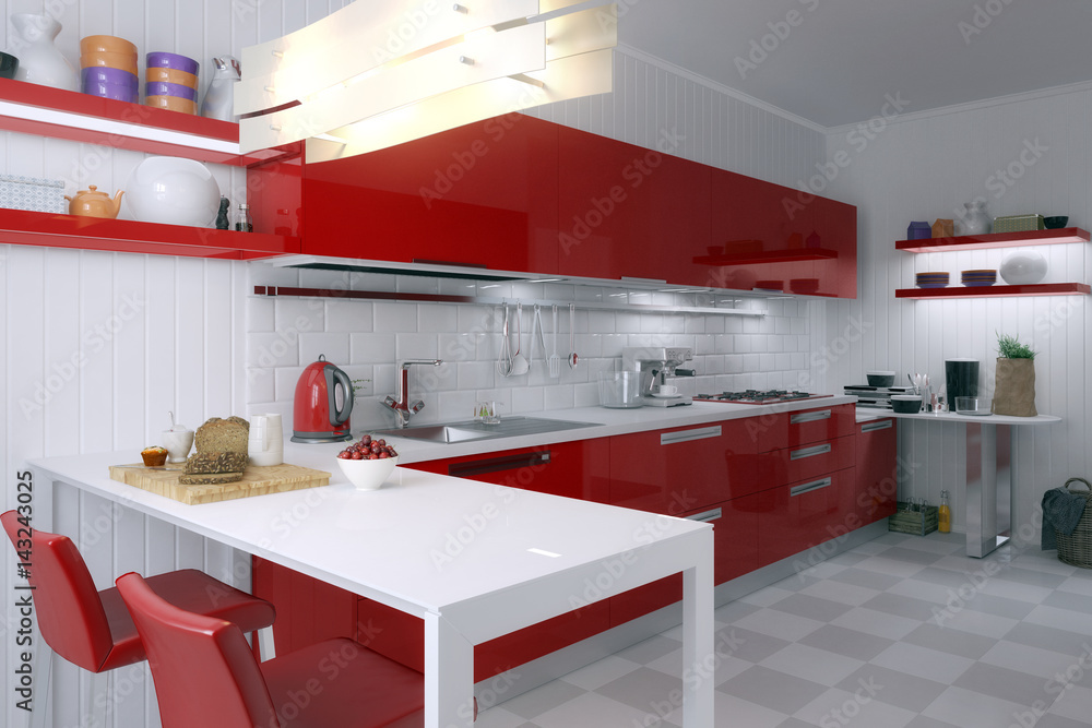 Meine Küche in Rot