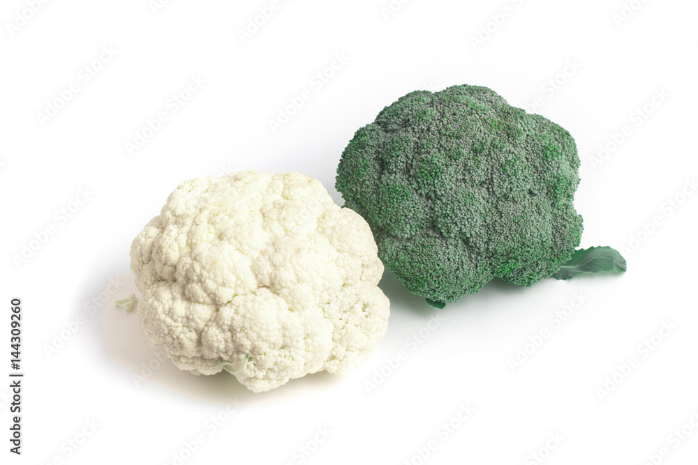 Fresh Whole Broccoli and Cauliflower