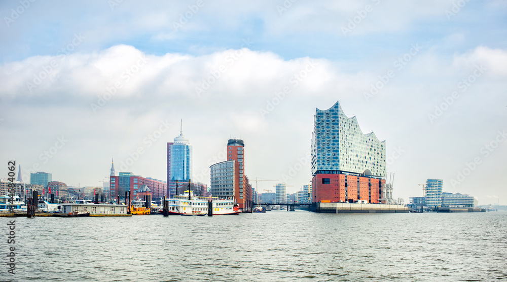 panoramic view of Hamburg city