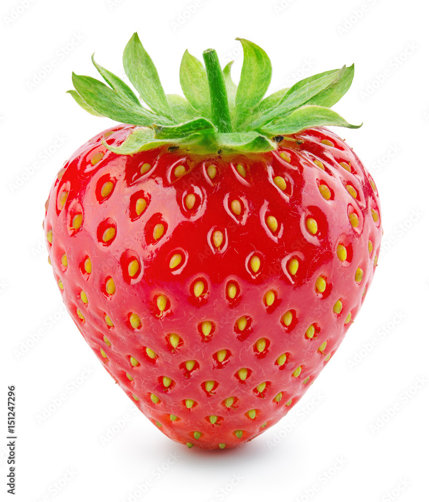 草莓。在白色背景下分离的新鲜浆果。