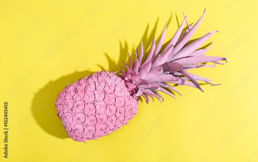Painted pineapple on a bright background