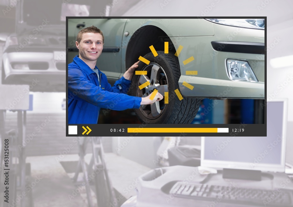 汽车机械师视频播放器应用程序界面