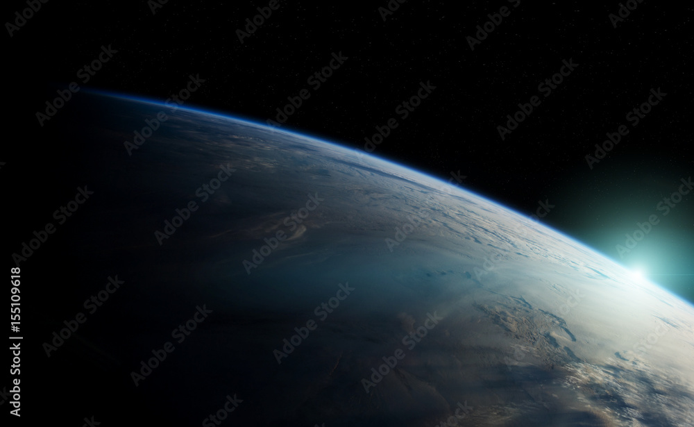 美国国家航空航天局提供的地球在太空中的3D渲染元素