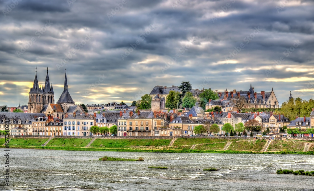 法国布卢瓦古城和卢瓦尔河景观