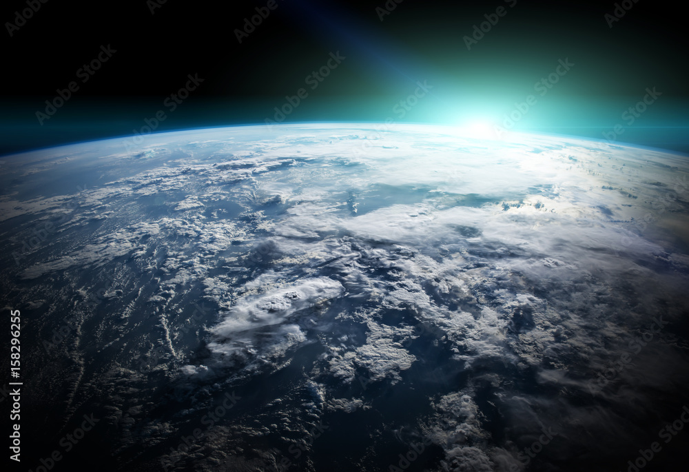 美国国家航空航天局提供的这张照片的太空地球3D渲染元素