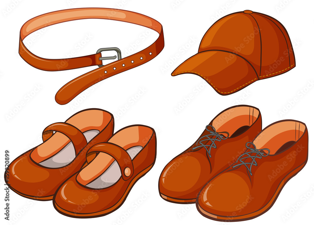 棕色鞋子和皮带