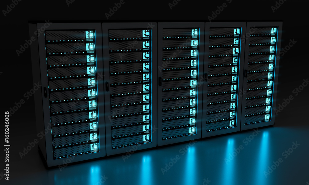 暗服务器机房数据中心存储三维渲染