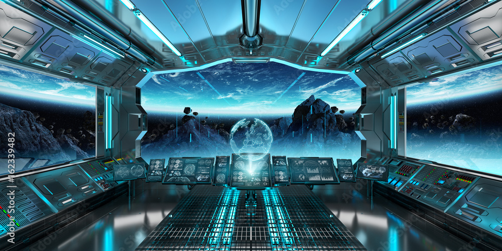 美国国家航空航天局提供的地球上的太空船内部3D渲染元素
