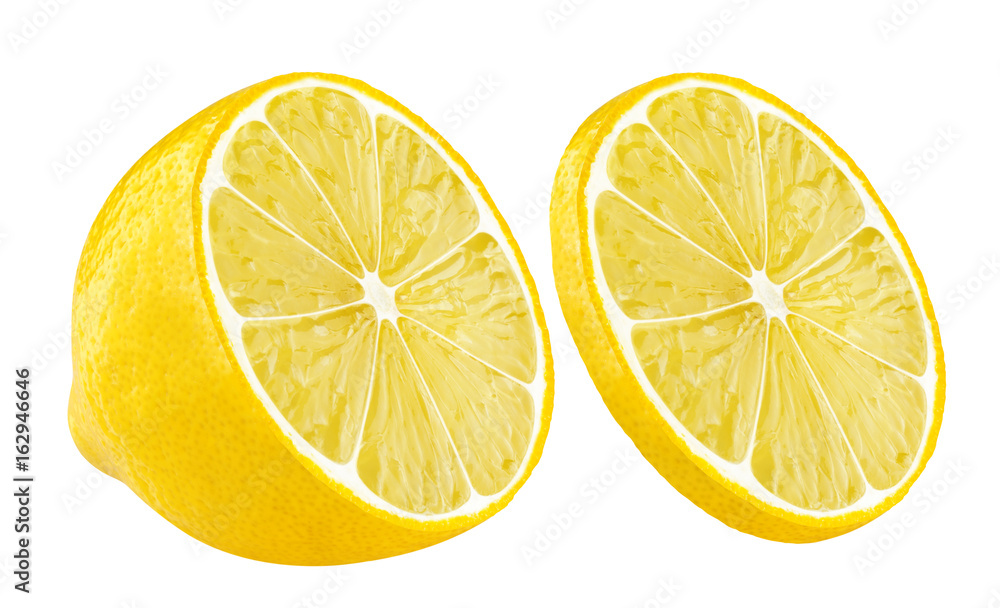 白底柠檬半片