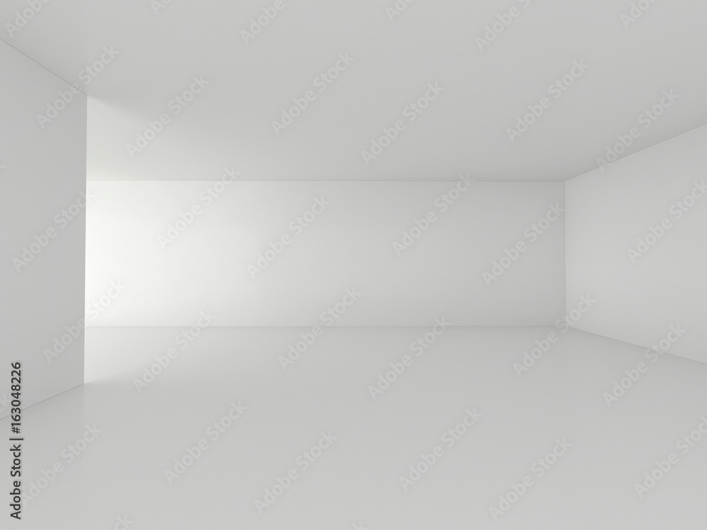 3D Blank White room gallery interior background