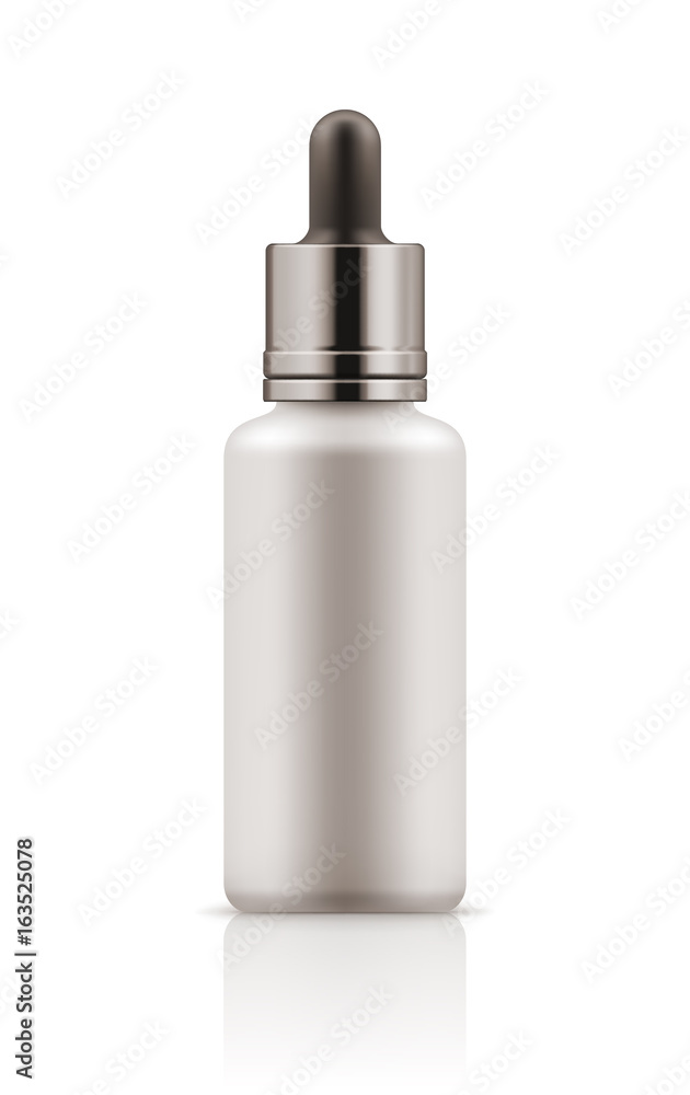 有机芳香精油滴管玻璃瓶的矢量逼真空白模板。Moc