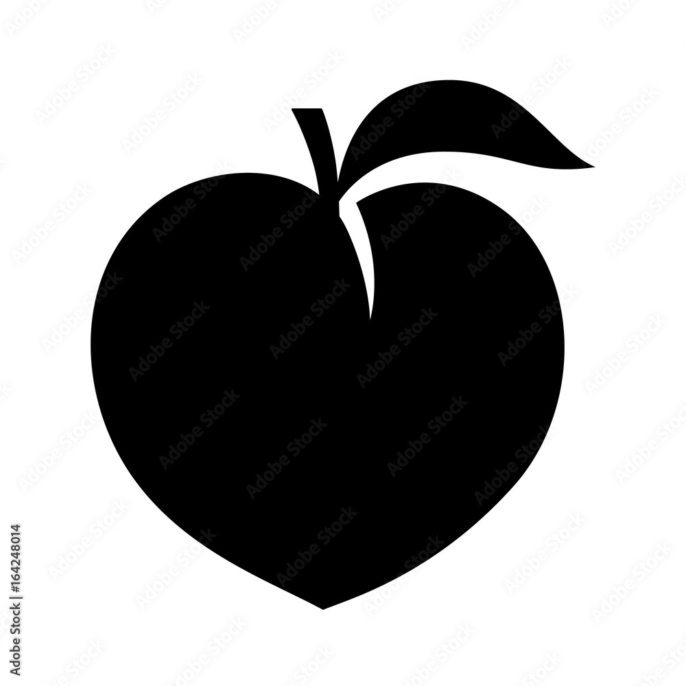 食品应用程序和网站上带有扁平矢量图标的桃子或油桃