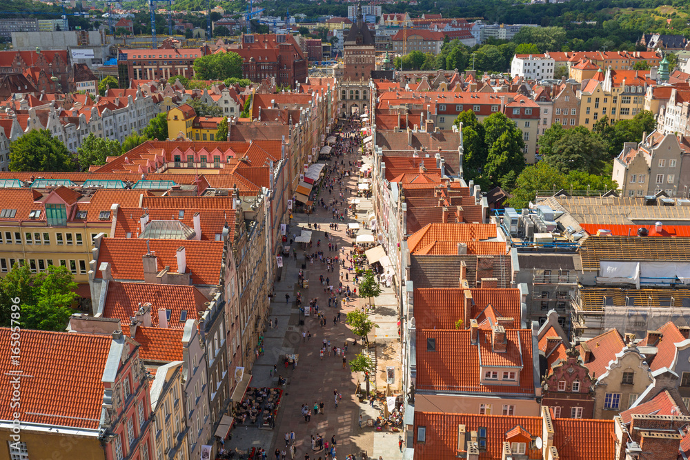 The Long Lane of the old town in Gdansk, Poland
