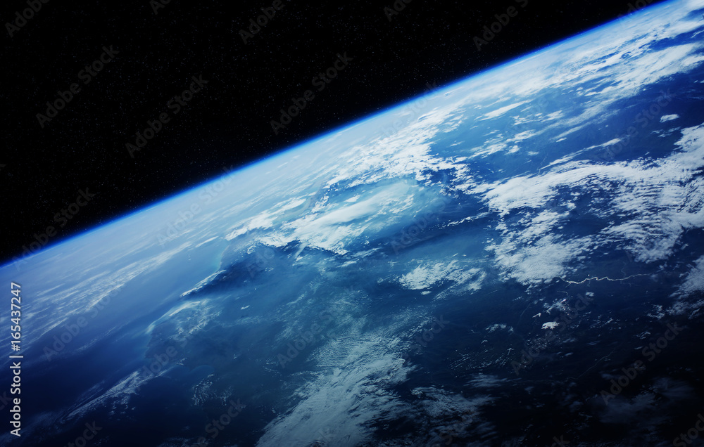 美国国家航空航天局提供的地球在太空中的3D渲染元素
