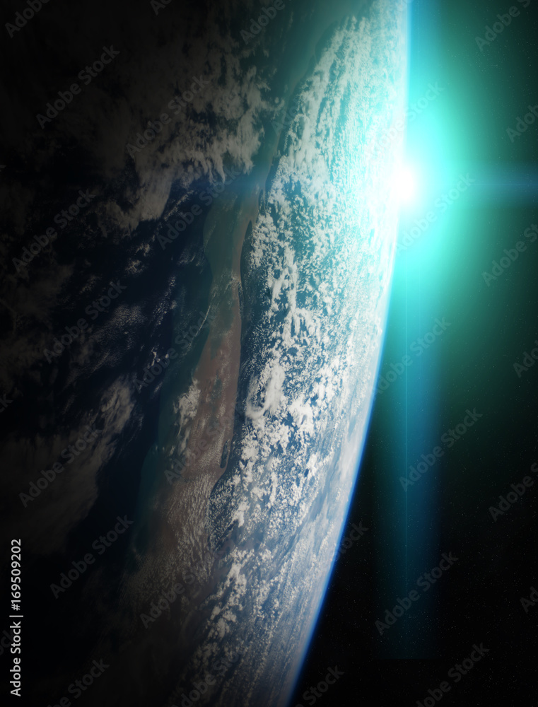 美国国家航空航天局提供的该图像的行星地球视图3D渲染元素