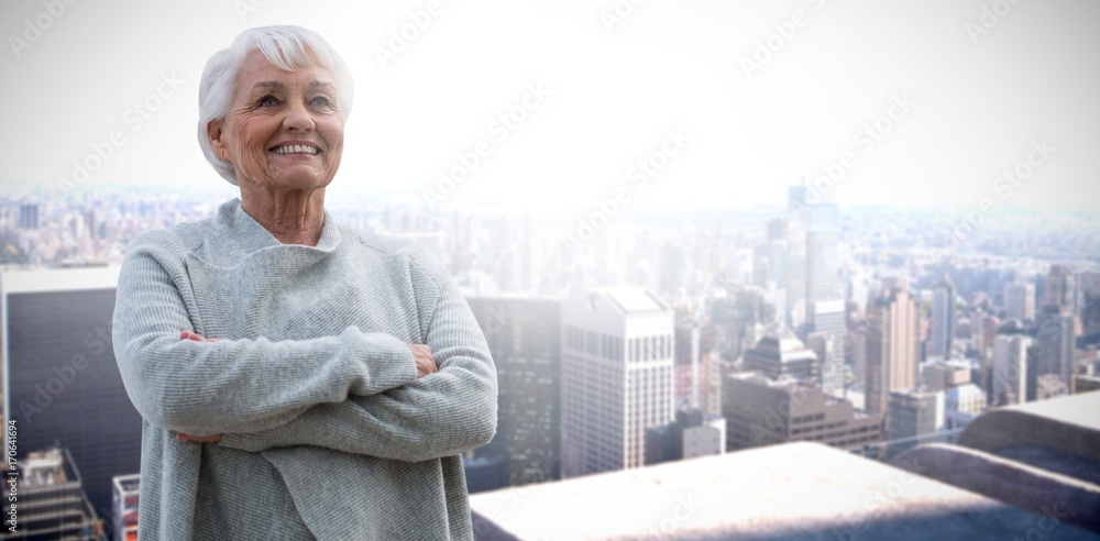 退休妇女肖像的合成图像