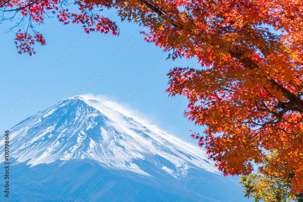 秋天的富士山，日本