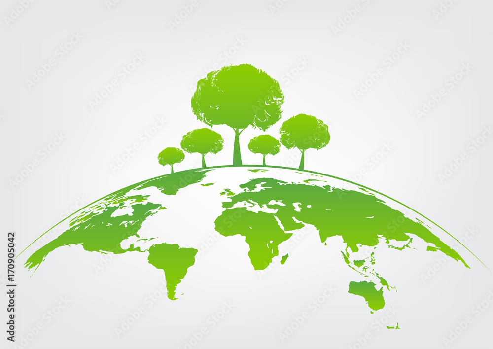 地球上的绿色树木促进生态友好理念和世界环境与可持续发展c