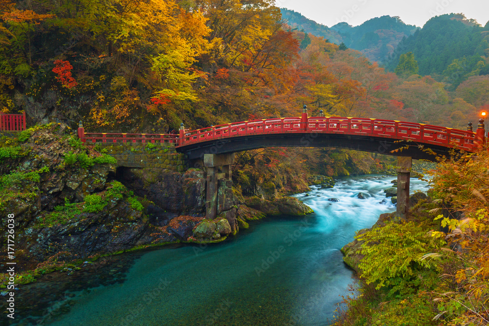 日本Tochigi Nikko秋季的新京桥