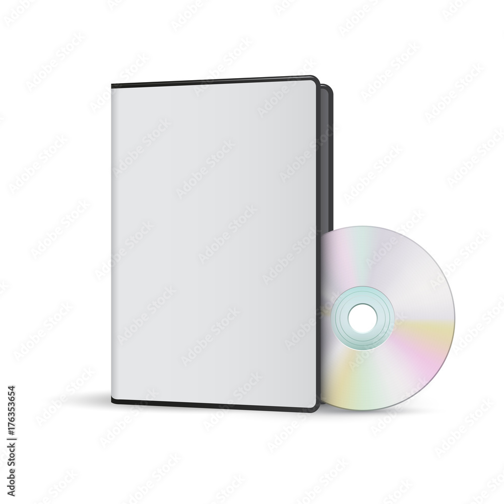 打开dvd软件包模板，矢量，隔离在白色上
