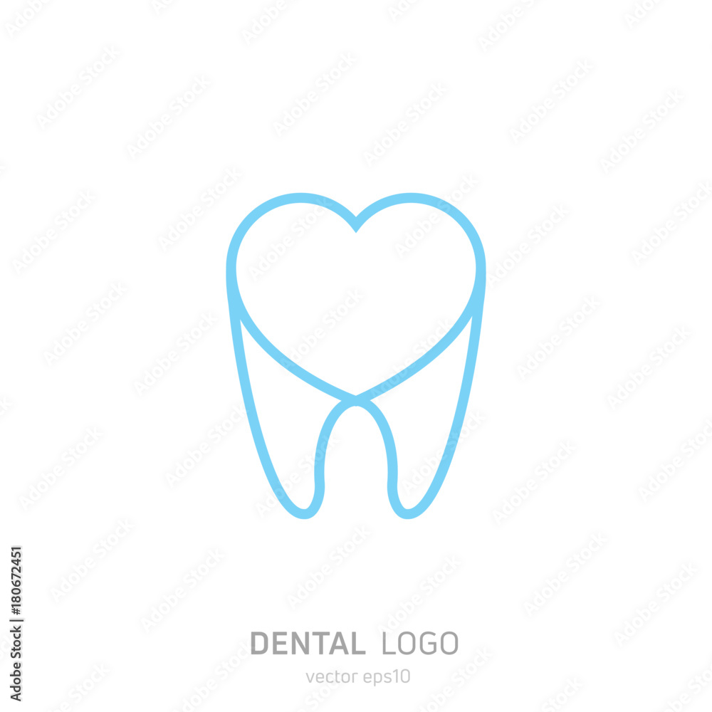 牙科诊所标志。治疗牙齿标志。牙医办公室