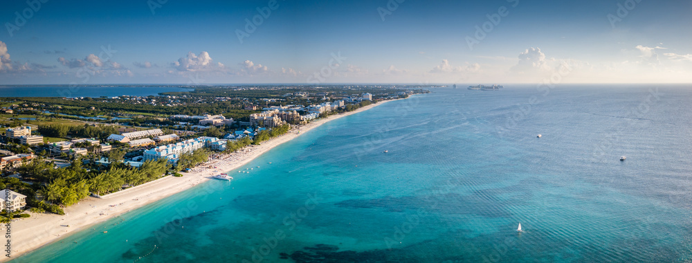 加勒比海开曼群岛热带天堂全景景观鸟瞰图