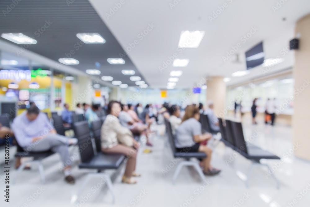 blur image background  of waiting area in hospital or clinic