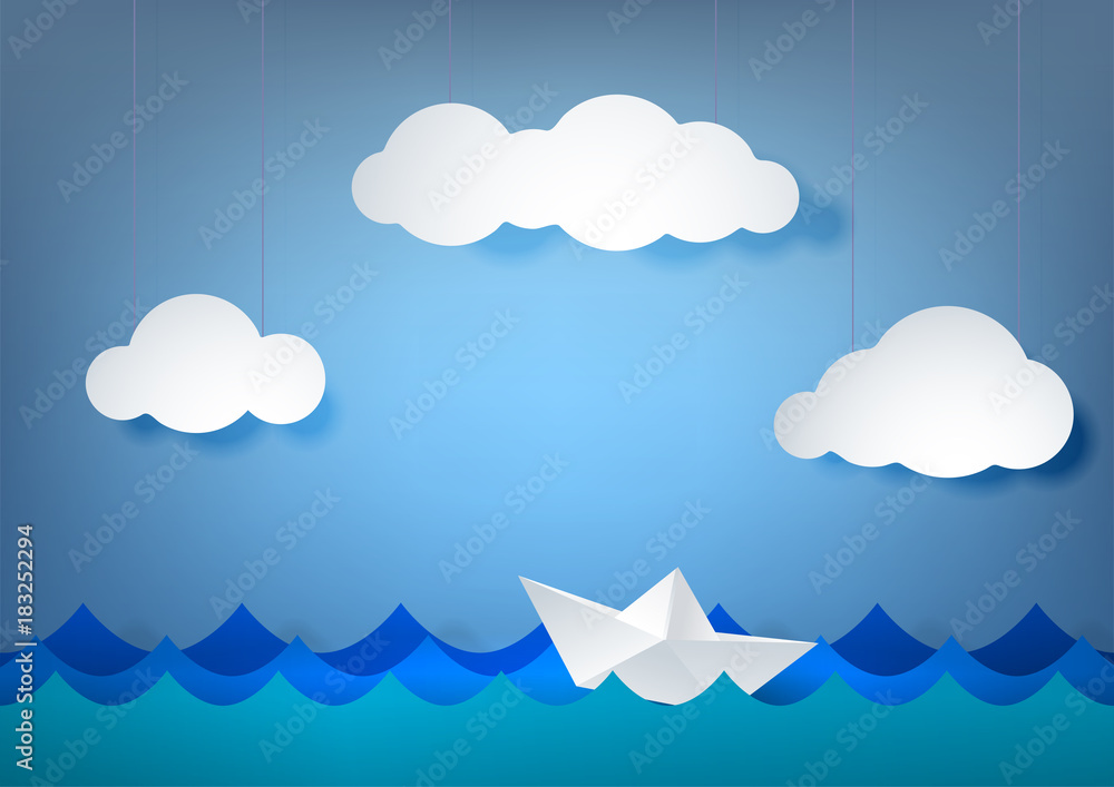 纸上风景，海上折纸船