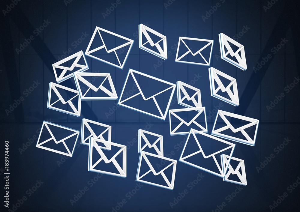 电子邮件应用程序图标和深色背景