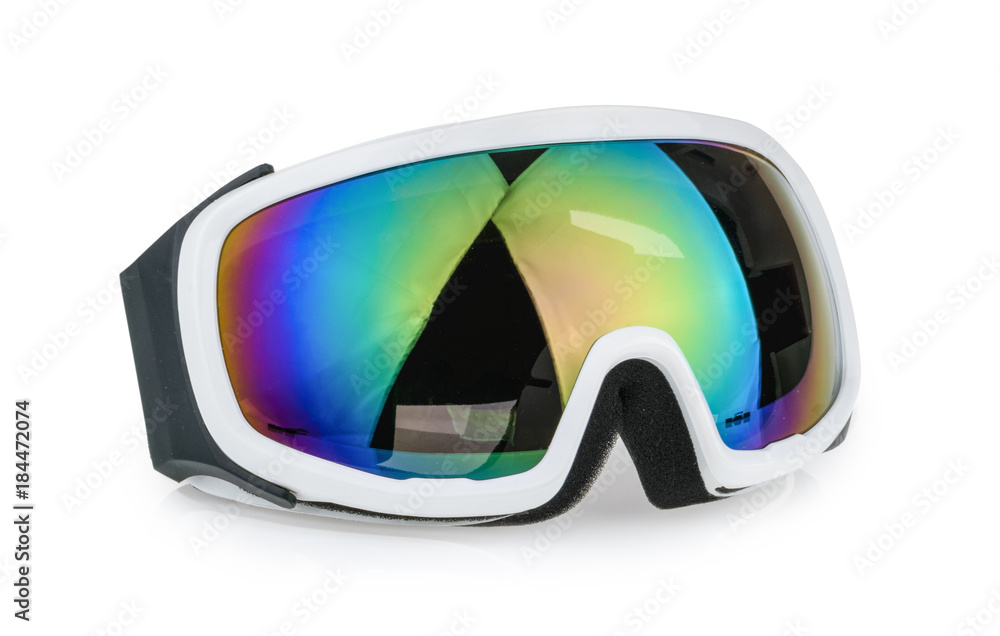 白色隔离滑雪护目镜