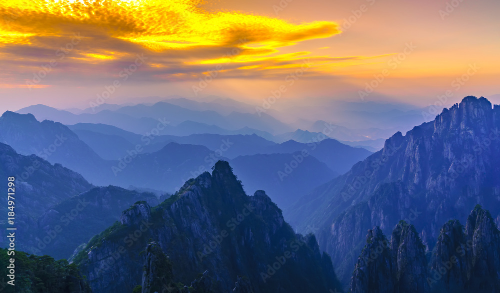中国黄山风景秀丽