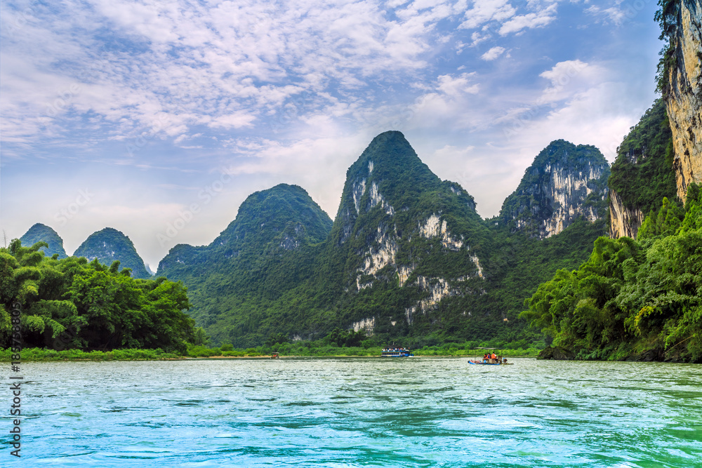 Guilin, Yangshuo, beautiful scenery of mountains and rivers