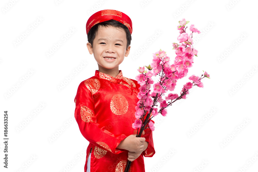 越南小男孩庆祝春节