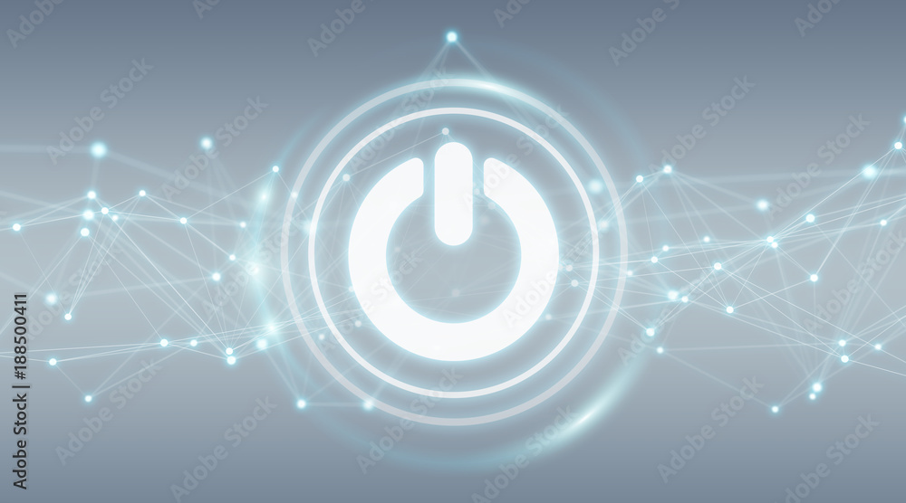 Power energy icon with connections 3D rendering